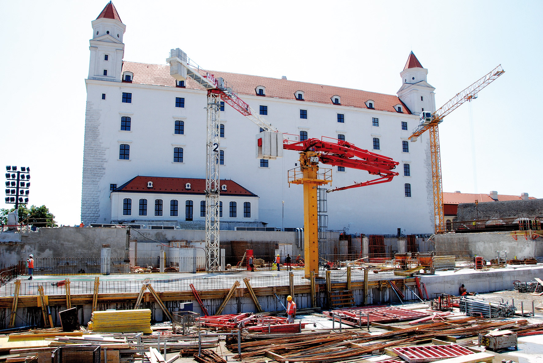 Pohľad na stropnú dosku podzemnej garáže