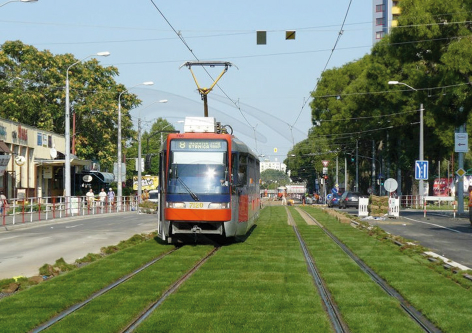 Obr. 6 Zelený kryt električkovej trate, Bratislava (zdroj: imhd.sk)