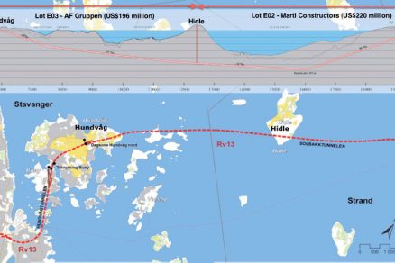 Obr 1 Projekt Ryfast   pozdlzny profil a mapa planovaneho podzemneho prepopjenia