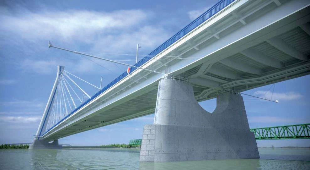 Vizualizácia mosta – pohľad zo Slovenskej republiky