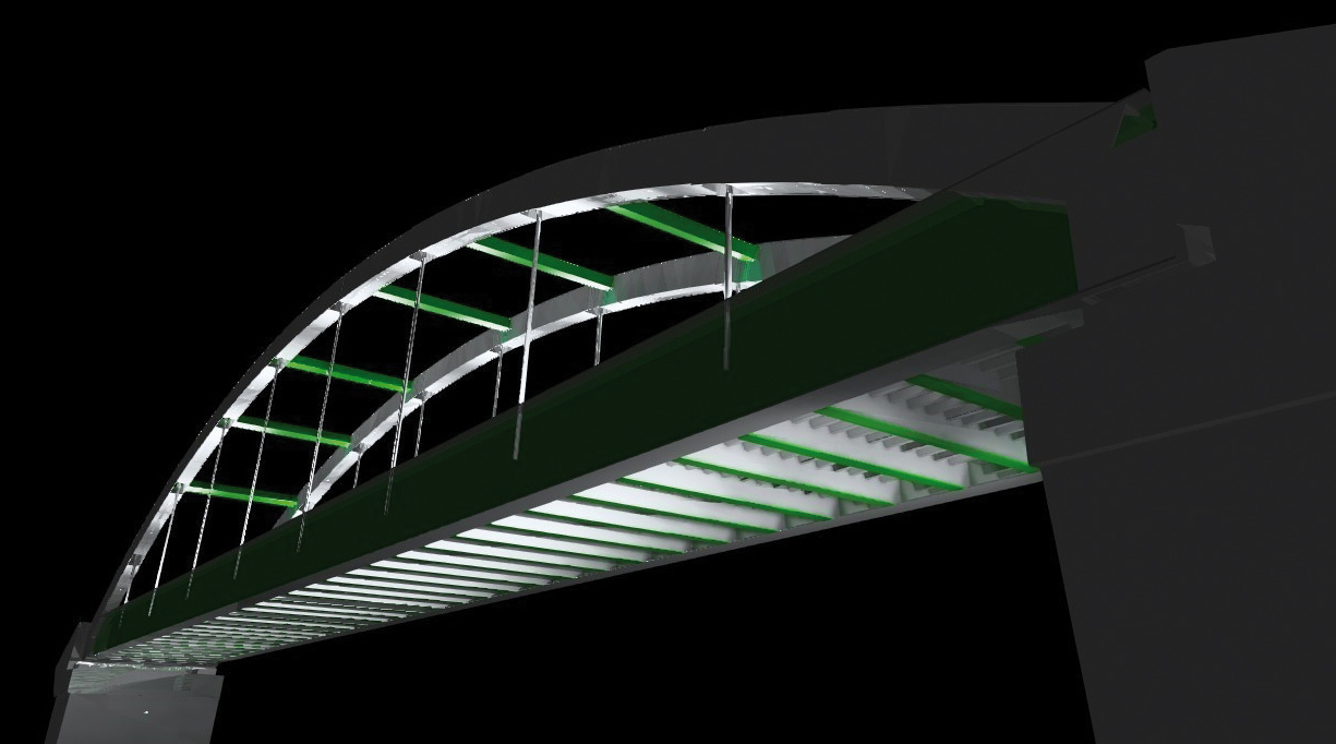 Obr. 4 Nočná vizualizácia možného osvetlenia mosta