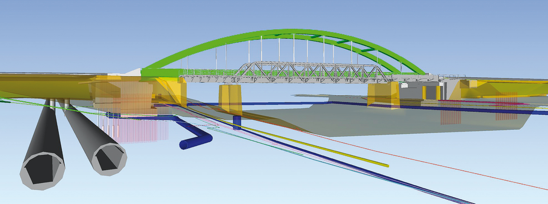 Obr. 3 3D koordinačný model rekonštrukcie s časovou postupnosťou výstavby v programe Navisworks
