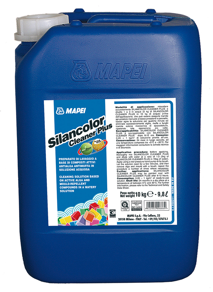 Silancolor® Cleaner Plus Čistiaci prípravok vo vodnom roztoku určený na čistenie povrchov napadnutých plesňami a riasami. Zabezpečuje hĺbkové odstránenie prítomných plesňových spór a hýf.