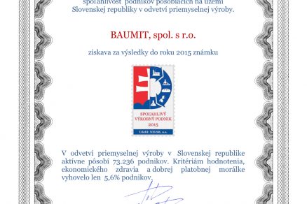 Znamka Spolahlivy vyrobny podnik slovencina 31368956 BAUMIT  spol. s r.o