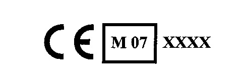 Príklad označenia CE a doplnkového metrologického označenia, za ktorým nasleduje identifikačné číslo notifikovanej osoby.