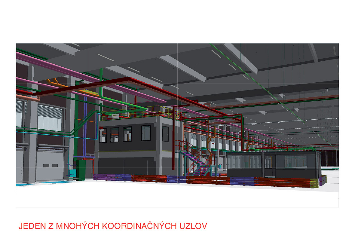 Jeden z mnohých koordinačných uzlov ukazuje, aká je dôležitá príprava stavby pomocou  trojrozmernej dokumentácie.