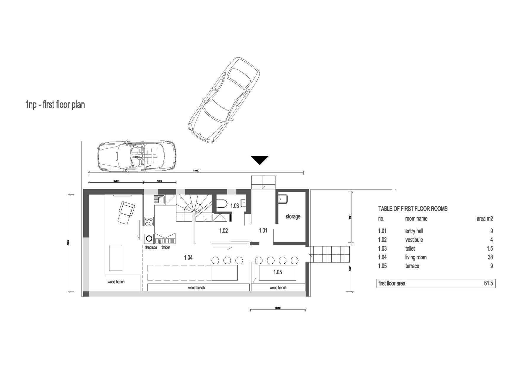 Peklo 1NP first floor plan