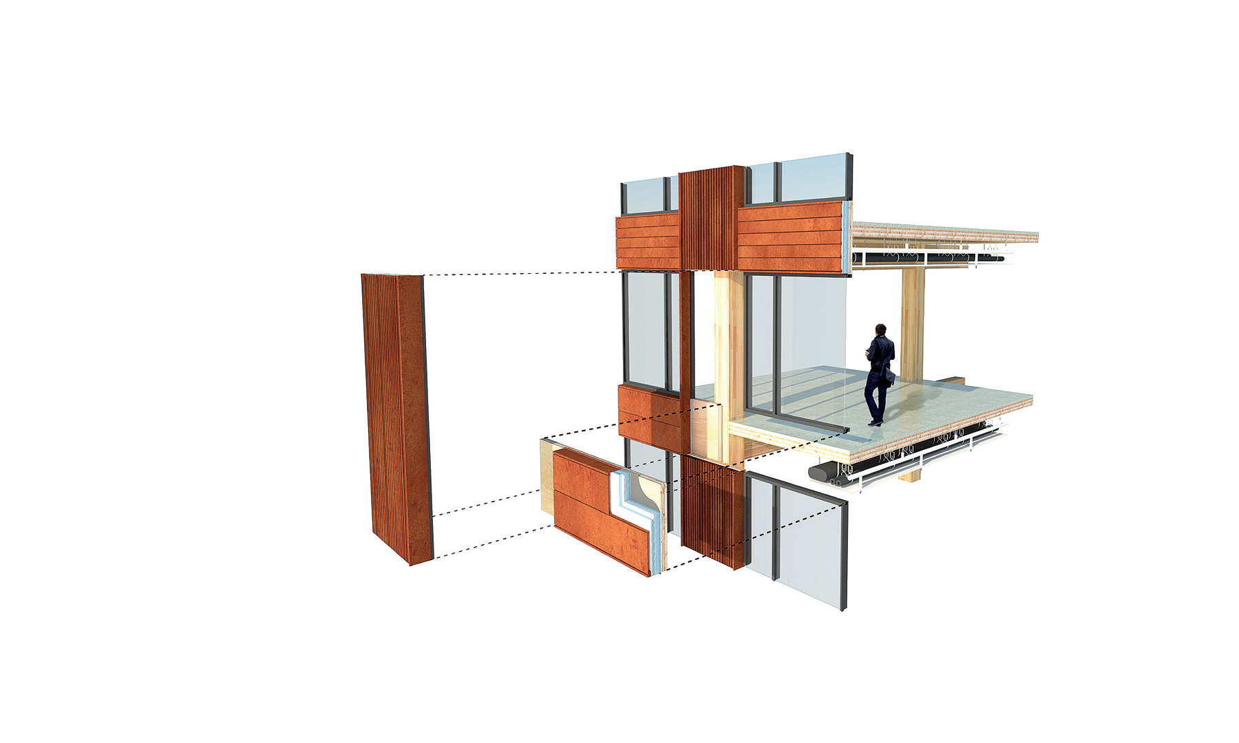 exploded wall section