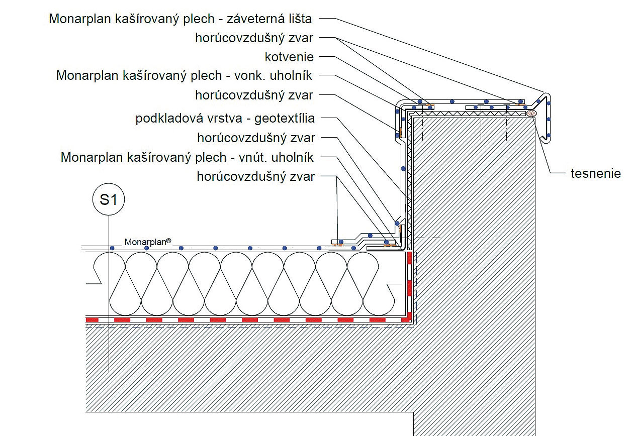 RIESENIE DETAILU ATIKY MECHANICKY KOTVENEHO STRESNEHO PLASTA