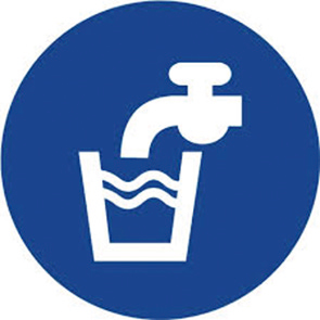 Obr. 1 Symbol pitnej a nepitnej (prevádzkovej) vody podľa STN EN 806-2