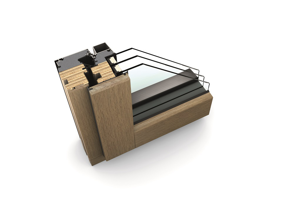 HF 410 rez drevo-hliníkového okna, pohľad zvnútra v dizajnovom štýle Studio, Foto: Internorm