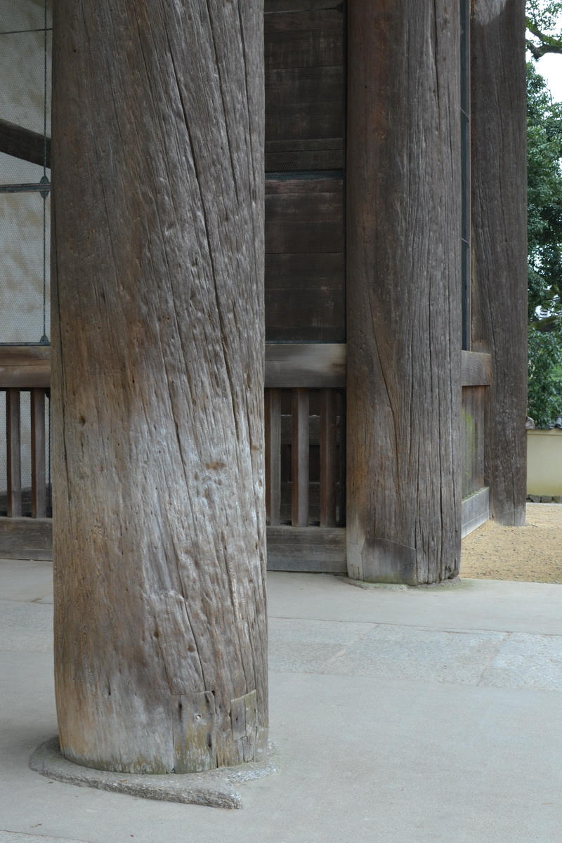 Stĺpy chrámu blízko Nary, staré viac ako 500 rokov