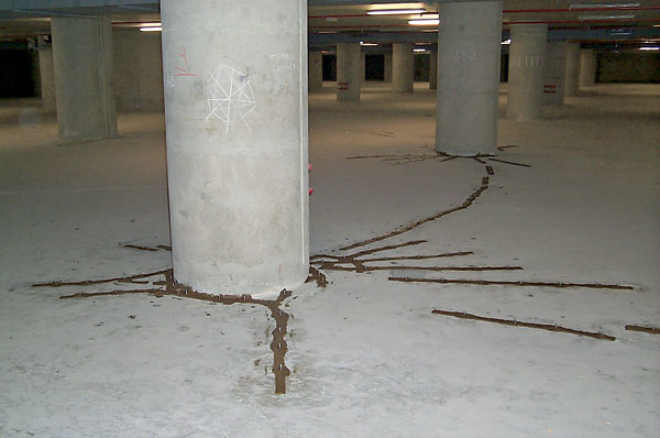 injektáž trhlín,betón,podzemná garáž