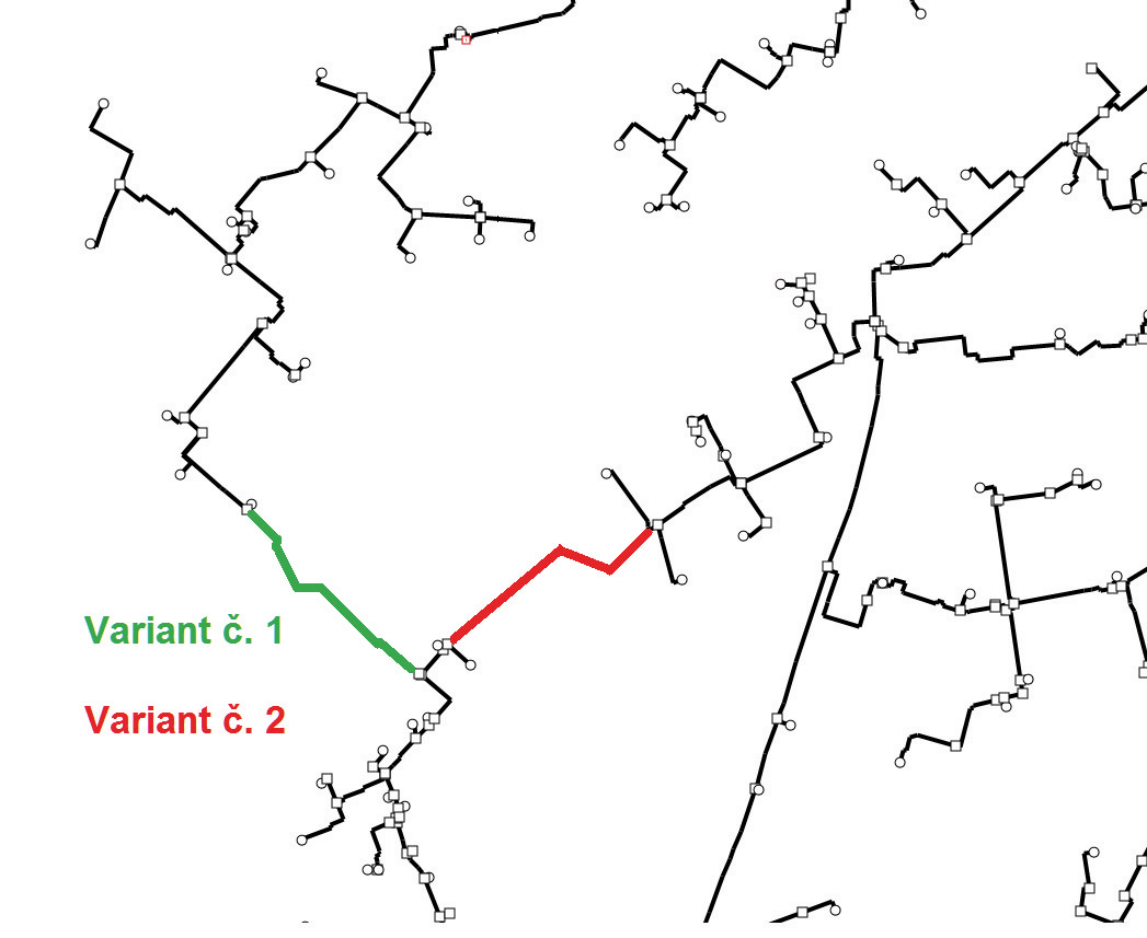 Obr. 6 Optimalizácia nového prepojenia na zvýšenie dodávaného výkonu v lokalite Staré Mesto