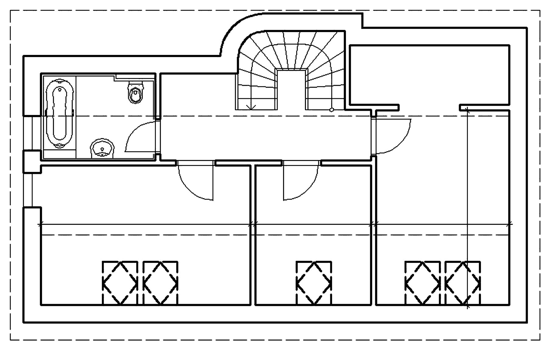 Obr. 2 Variant s 5 strešnými oknami