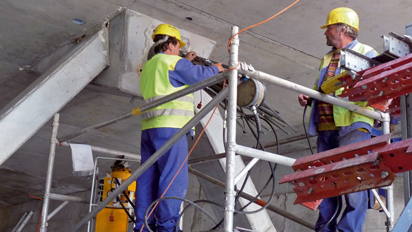 Predpínacie práce na mestskej estakáde v Považskej Bystrici